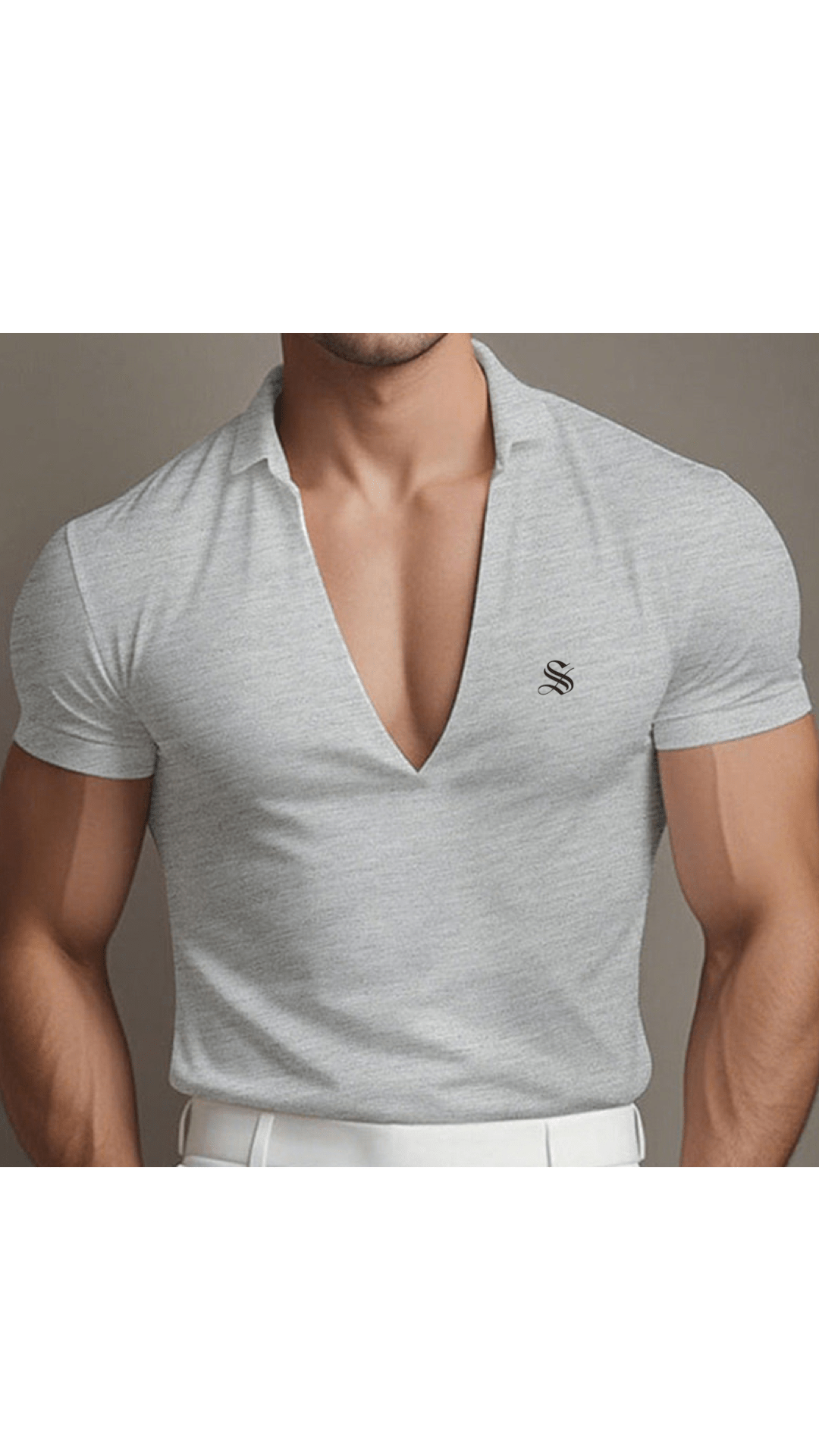 OHJU 22 - V - Neck T-Shirt for Men - Sarman Fashion - Wholesale Clothing Fashion Brand for Men from Canada