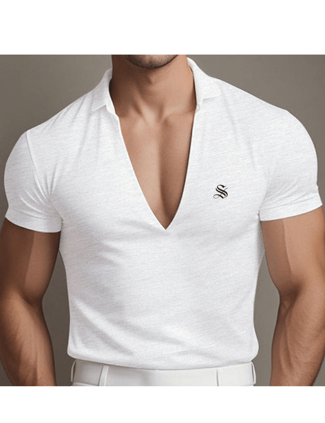 OHJU 22 - V - Neck T-Shirt for Men - Sarman Fashion - Wholesale Clothing Fashion Brand for Men from Canada