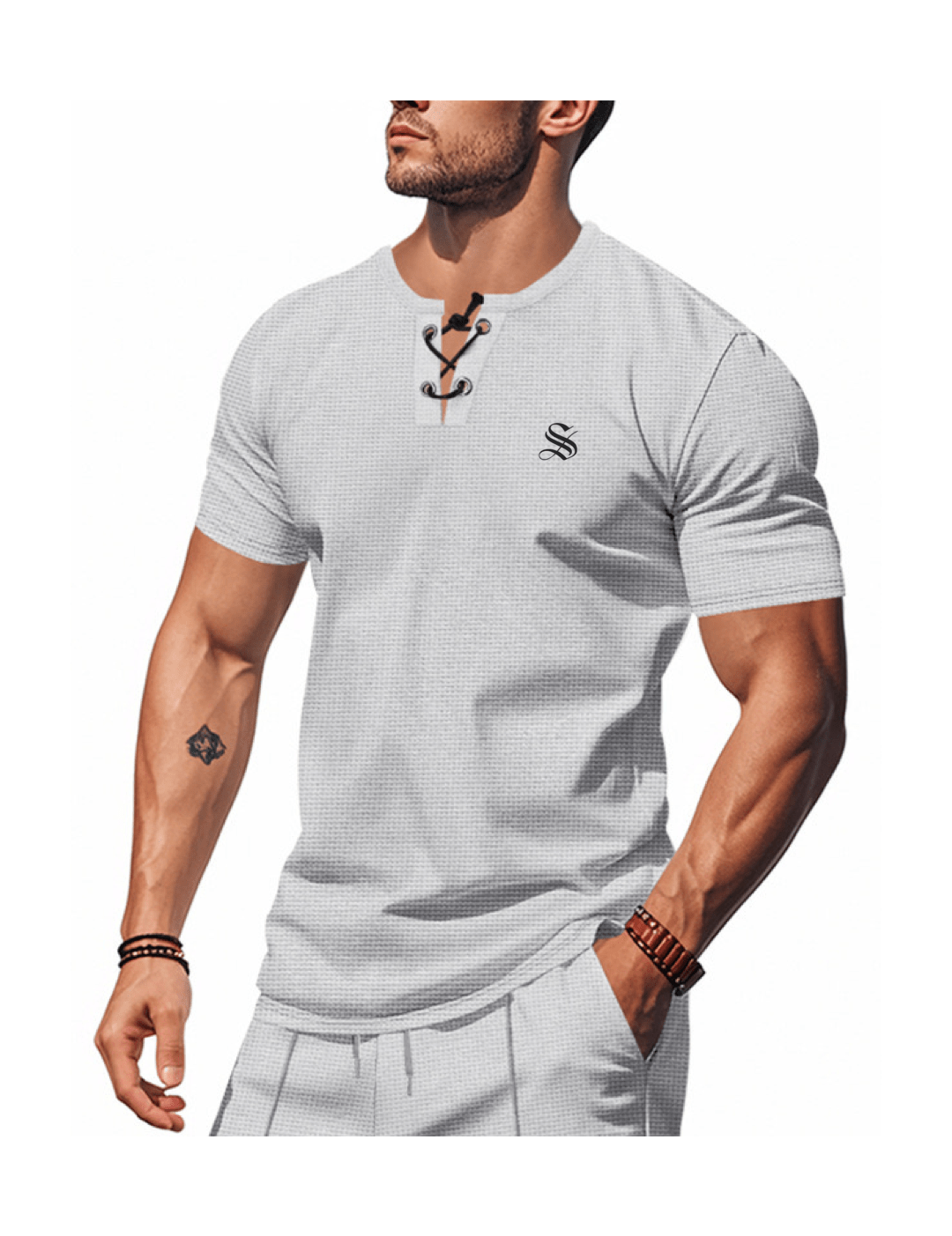 OHJU - V - Neck T-Shirt for Men - Sarman Fashion - Wholesale Clothing Fashion Brand for Men from Canada