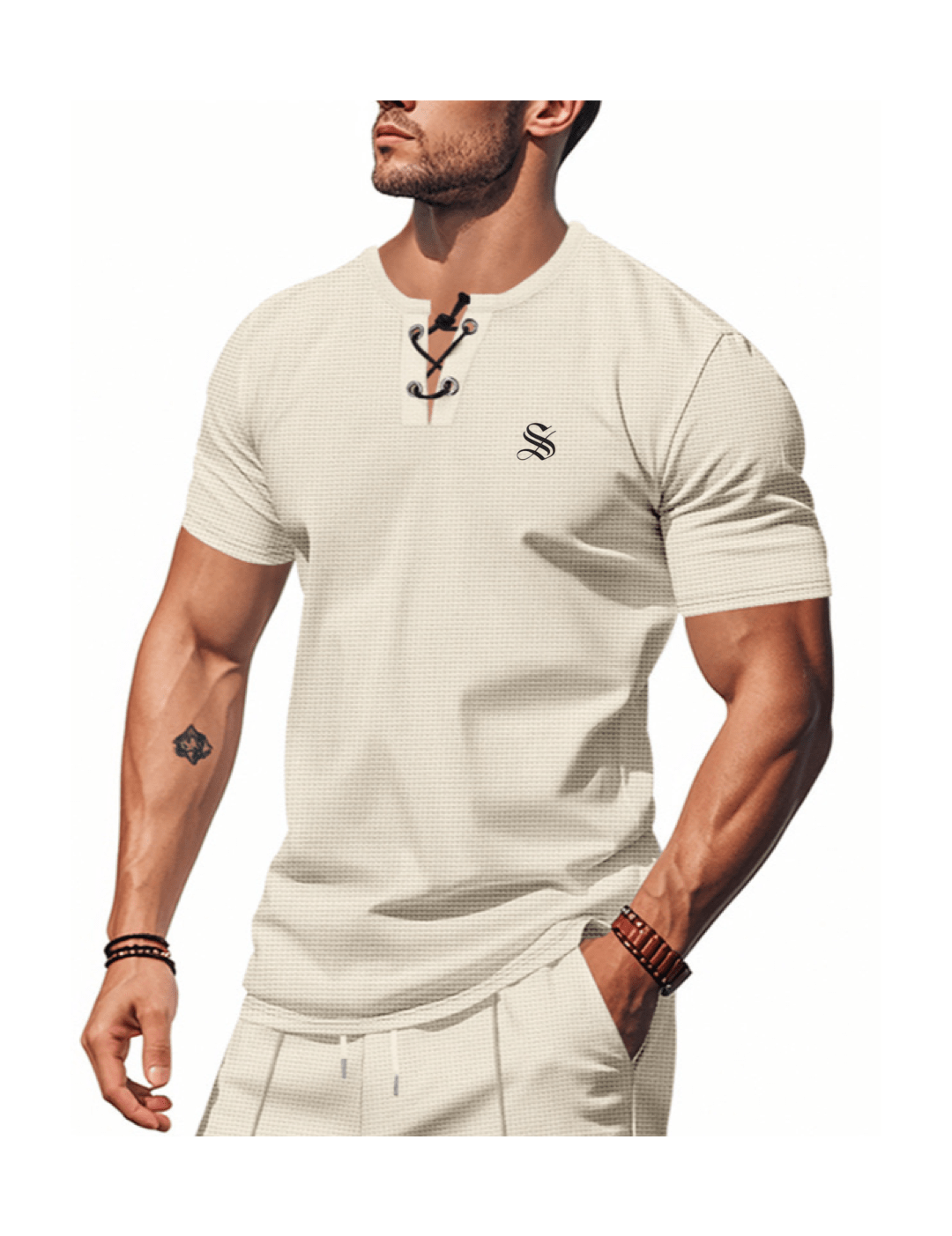 OHJU - V - Neck T-Shirt for Men - Sarman Fashion - Wholesale Clothing Fashion Brand for Men from Canada