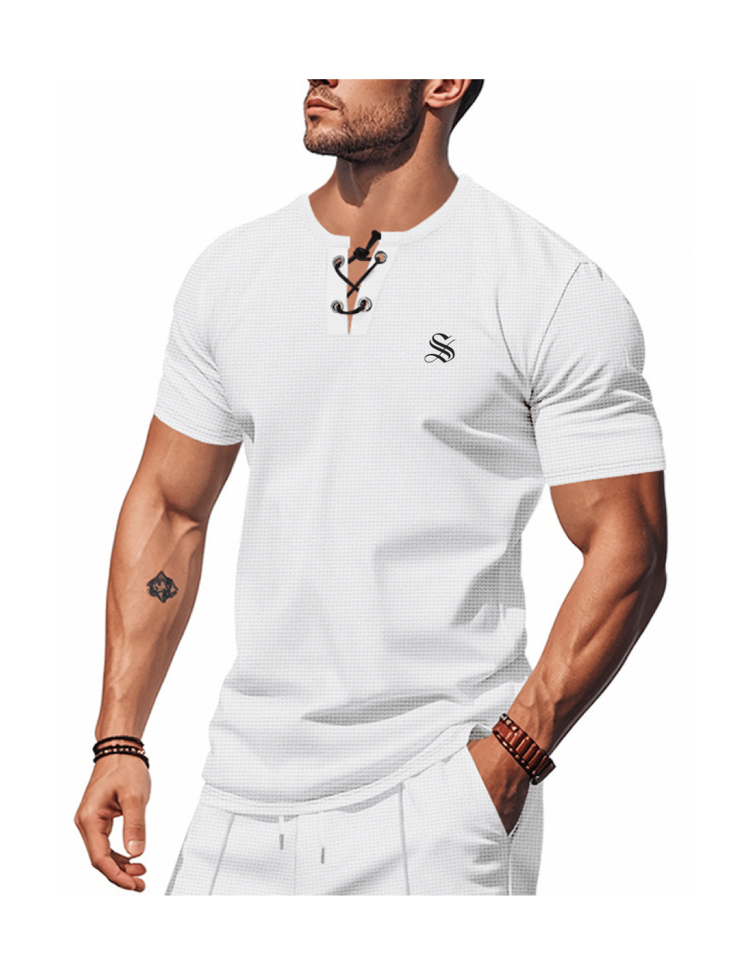 OHJU - V - Neck T-Shirt for Men - Sarman Fashion - Wholesale Clothing Fashion Brand for Men from Canada