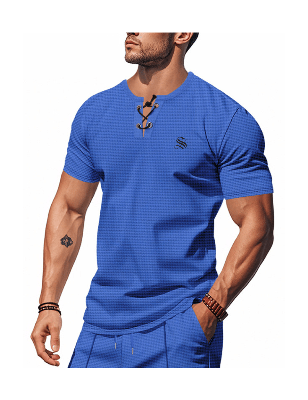 OHJU - V - Neck T-Shirt for Men - Sarman Fashion - Wholesale Clothing Fashion Brand for Men from Canada