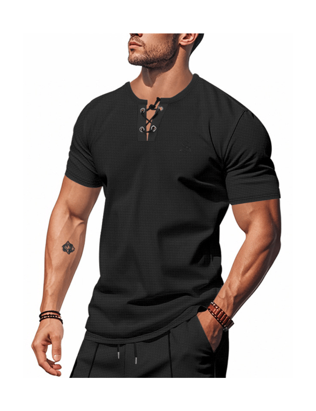 OHJU - V - Neck T-Shirt for Men - Sarman Fashion - Wholesale Clothing Fashion Brand for Men from Canada