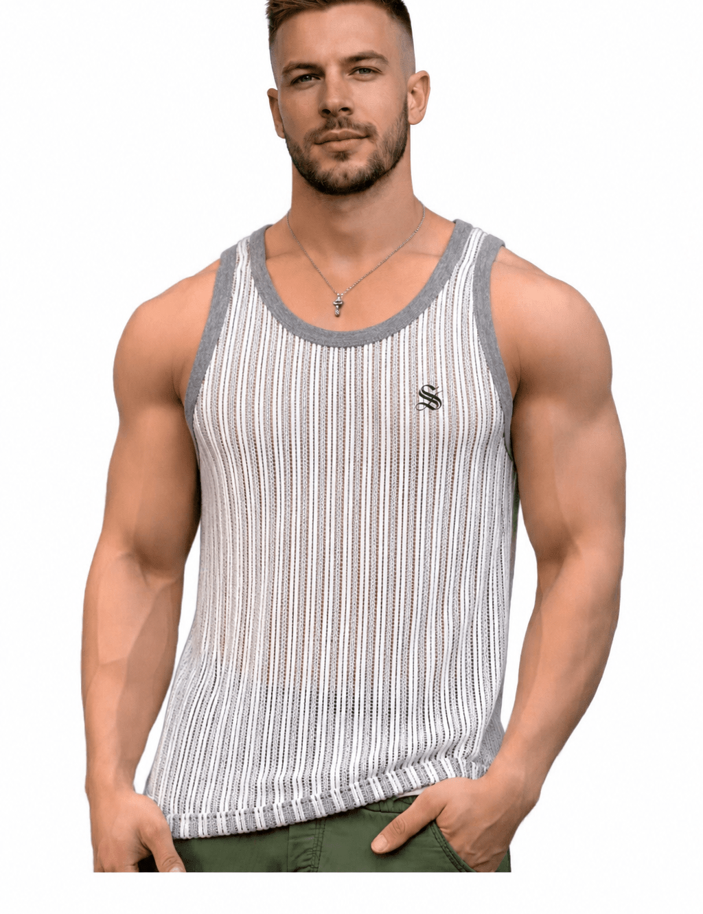 OHUT 11 - Tank Top for Men - Sarman Fashion - Wholesale Clothing Fashion Brand for Men from Canada