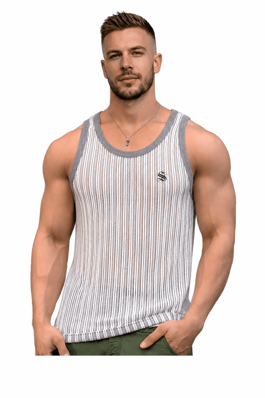 OHUT 11 - Tank Top for Men - Sarman Fashion - Wholesale Clothing Fashion Brand for Men from Canada