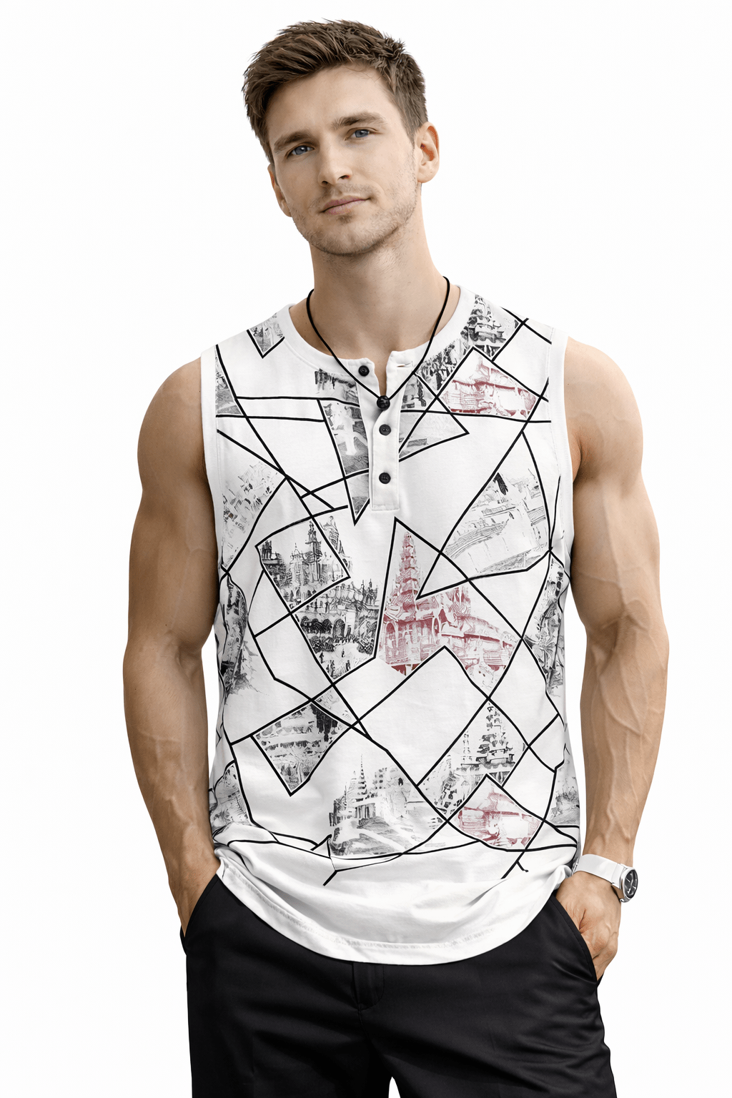 OHUT 6 - Tank Top for Men - Sarman Fashion - Wholesale Clothing Fashion Brand for Men from Canada