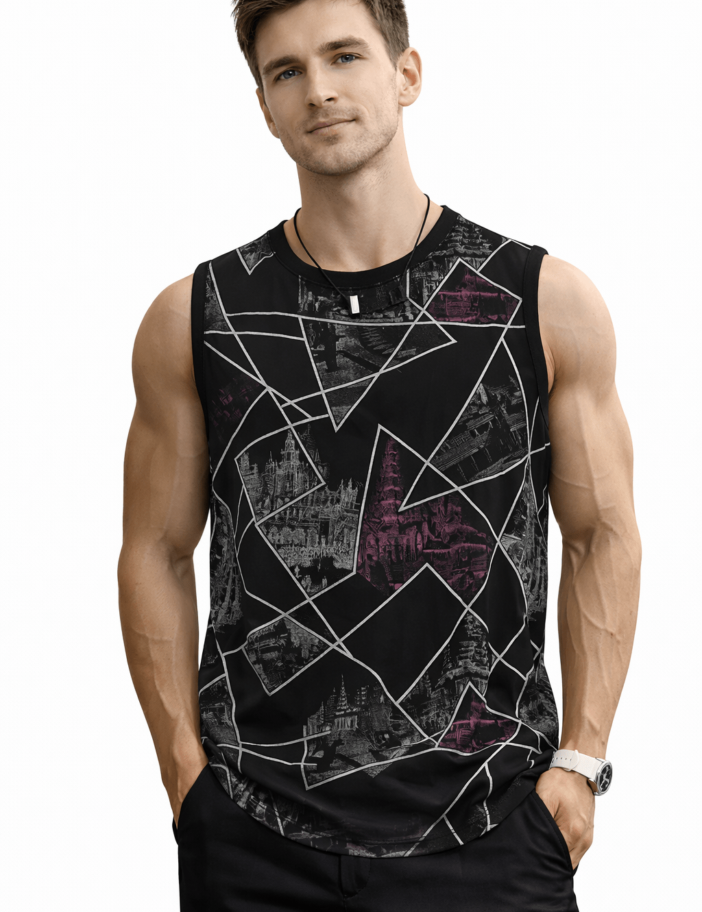 OHUT 6 - Tank Top for Men - Sarman Fashion - Wholesale Clothing Fashion Brand for Men from Canada