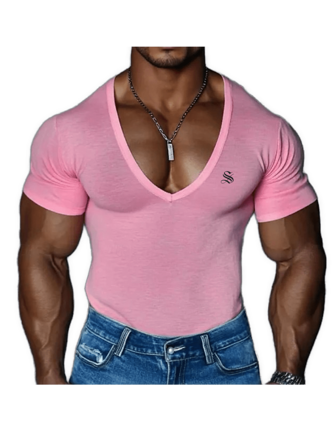OPS - V - Neck T-Shirt for Men - Sarman Fashion - Wholesale Clothing Fashion Brand for Men from Canada