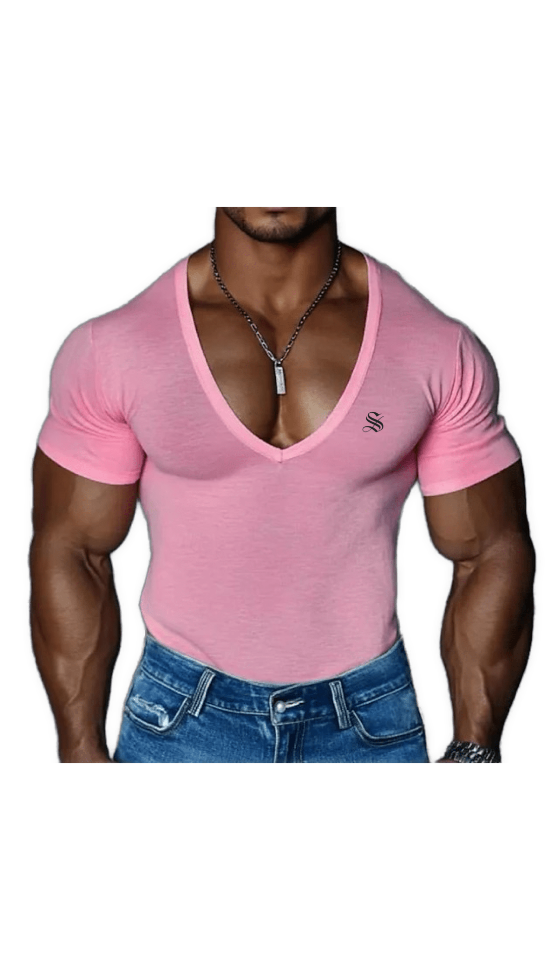 OPS - V - Neck T-Shirt for Men - Sarman Fashion - Wholesale Clothing Fashion Brand for Men from Canada