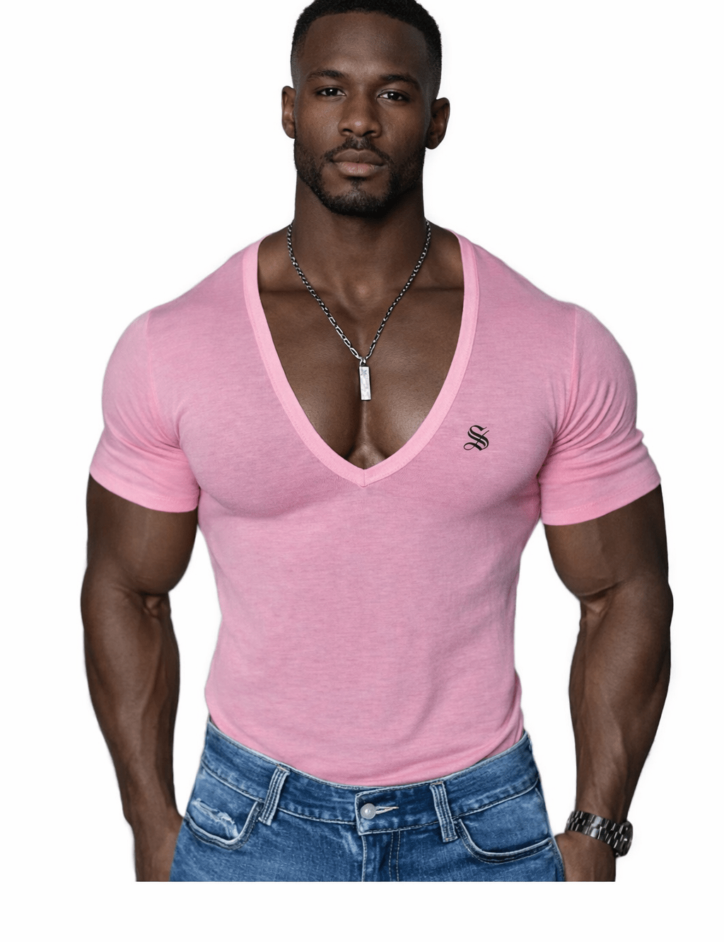 OPS - V - Neck T-Shirt for Men - Sarman Fashion - Wholesale Clothing Fashion Brand for Men from Canada