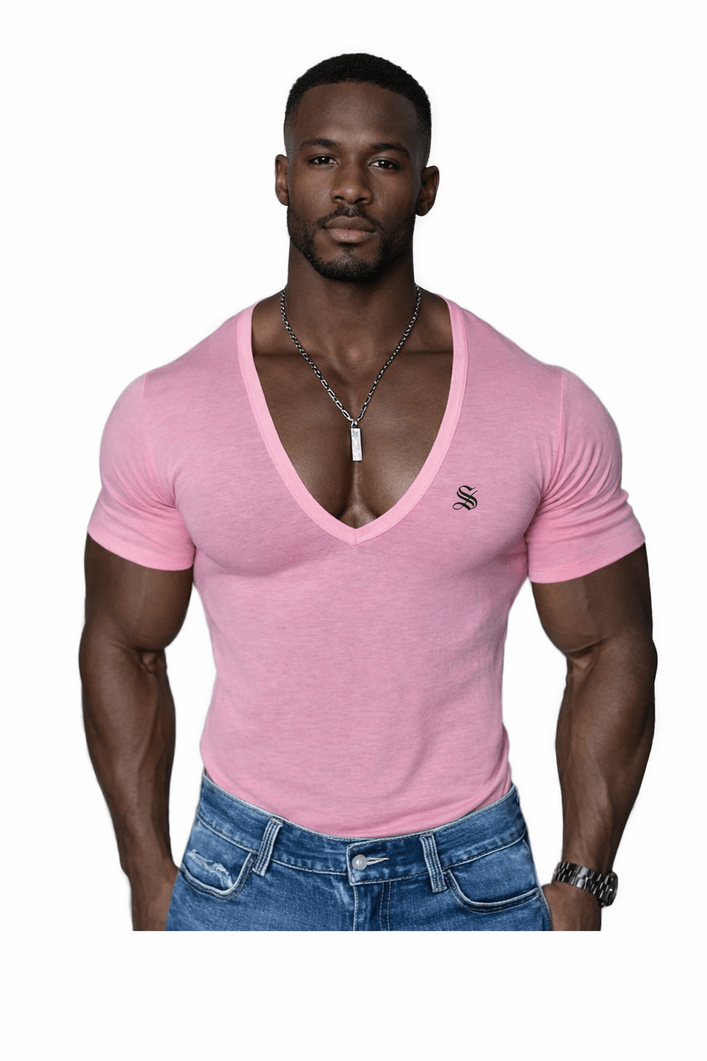 OPS - V - Neck T-Shirt for Men - Sarman Fashion - Wholesale Clothing Fashion Brand for Men from Canada