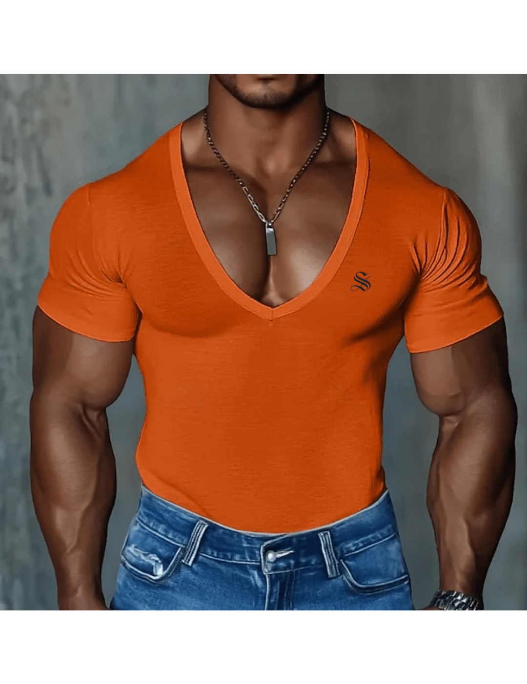 OPS - V - Neck T-Shirt for Men - Sarman Fashion - Wholesale Clothing Fashion Brand for Men from Canada