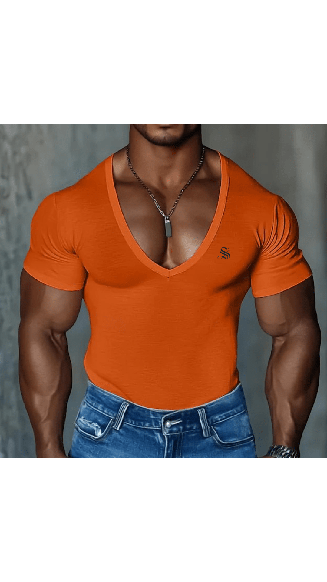 OPS - V - Neck T-Shirt for Men - Sarman Fashion - Wholesale Clothing Fashion Brand for Men from Canada