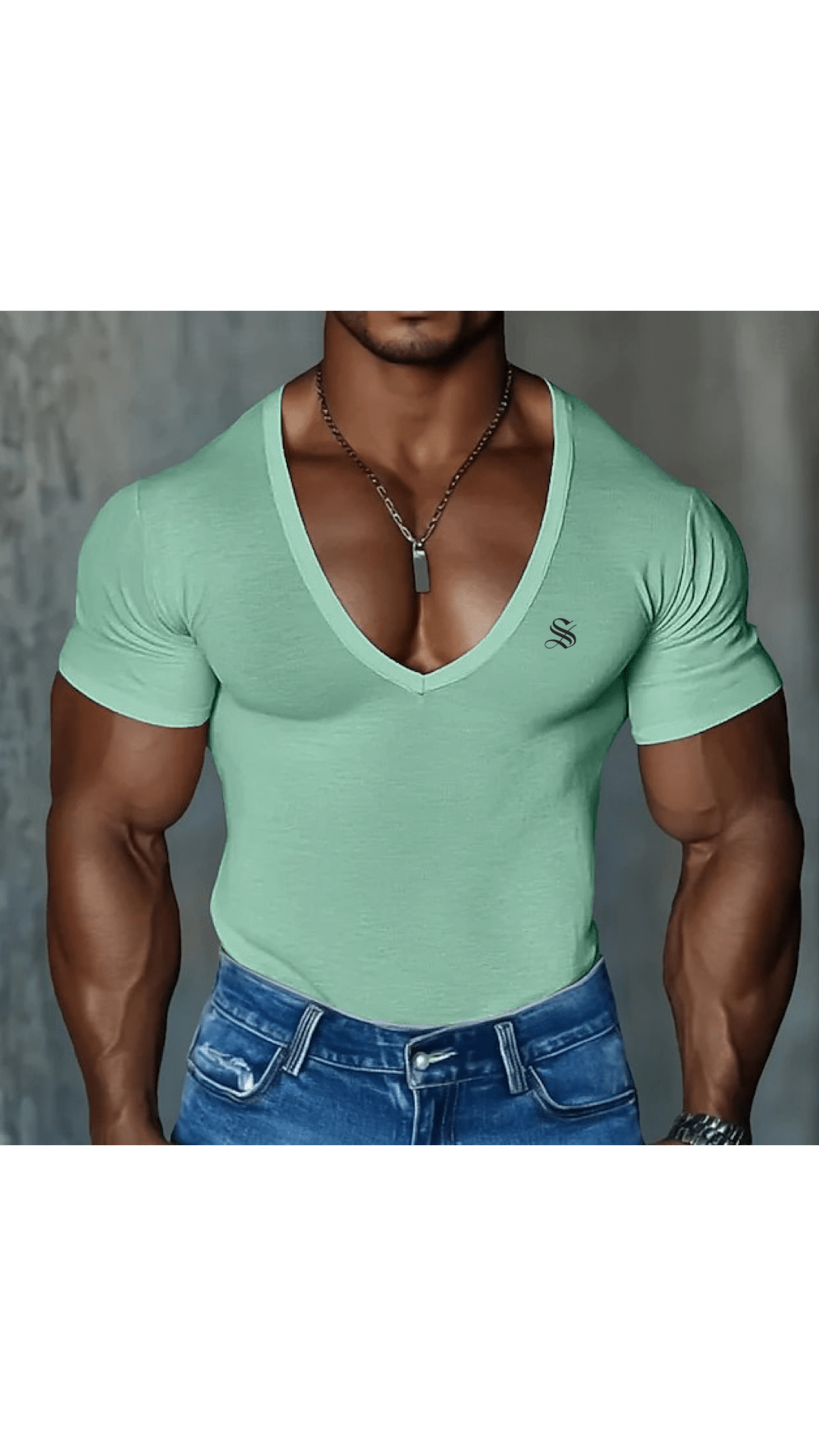 OPS - V - Neck T-Shirt for Men - Sarman Fashion - Wholesale Clothing Fashion Brand for Men from Canada