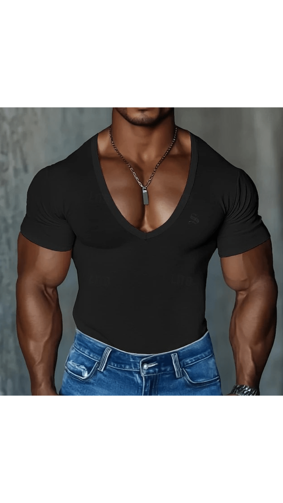 OPS - V - Neck T-Shirt for Men - Sarman Fashion - Wholesale Clothing Fashion Brand for Men from Canada