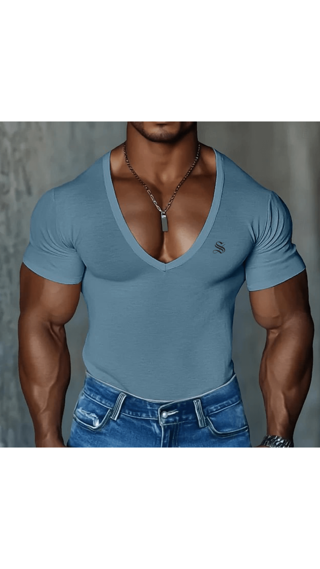 OPS - V - Neck T-Shirt for Men - Sarman Fashion - Wholesale Clothing Fashion Brand for Men from Canada