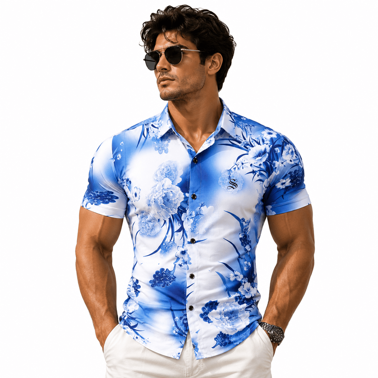 Opuia - Short Sleeves Shirt for Men - Sarman Fashion - Wholesale Clothing Fashion Brand for Men from Canada
