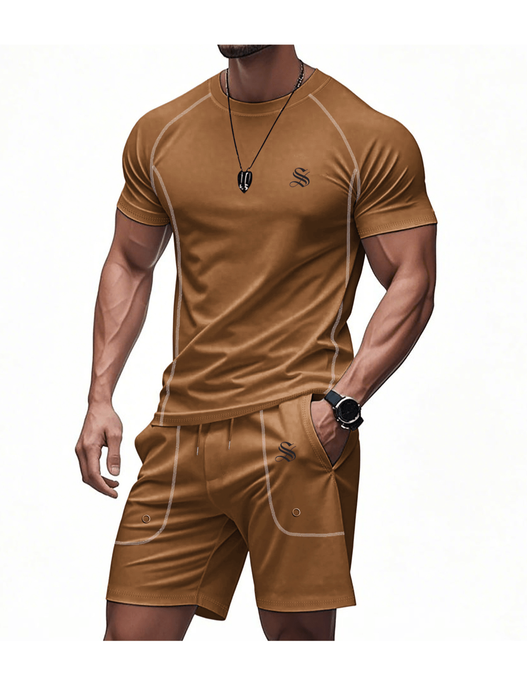 OPYI - Complete Set T-Shirt & Shorts for Men - Sarman Fashion - Wholesale Clothing Fashion Brand for Men from Canada