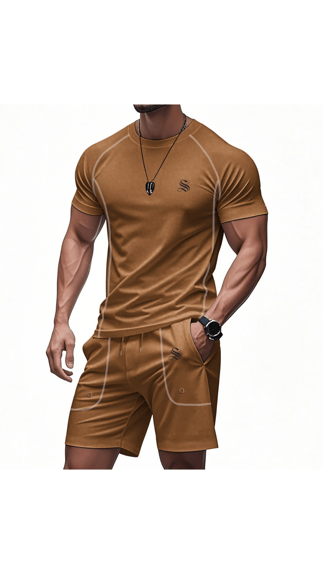 OPYI - Complete Set T-Shirt & Shorts for Men - Sarman Fashion - Wholesale Clothing Fashion Brand for Men from Canada
