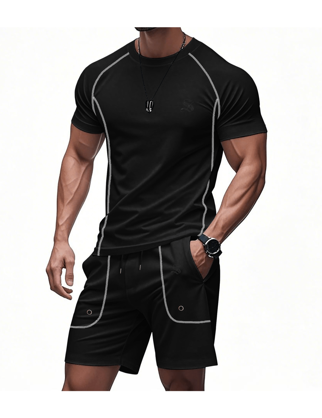 OPYI - Complete Set T-Shirt & Shorts for Men - Sarman Fashion - Wholesale Clothing Fashion Brand for Men from Canada