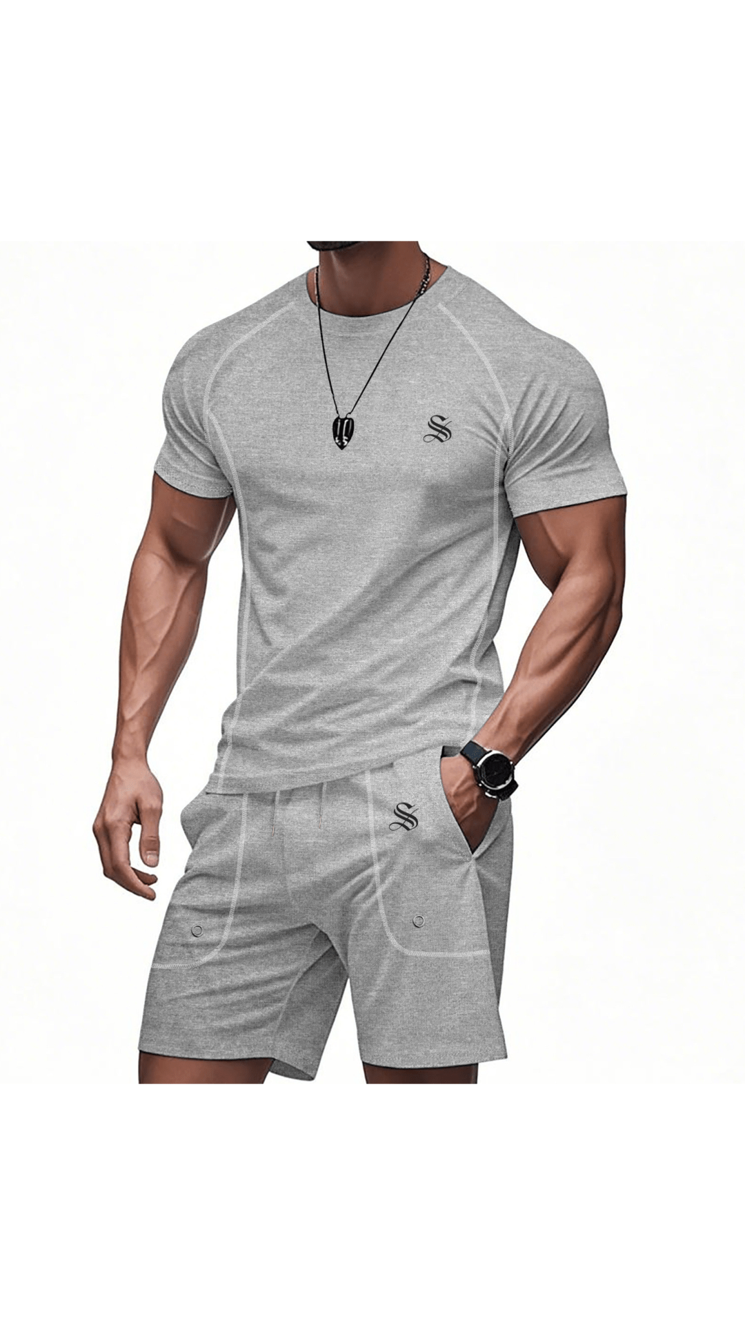 OPYI - Complete Set T-Shirt & Shorts for Men - Sarman Fashion - Wholesale Clothing Fashion Brand for Men from Canada