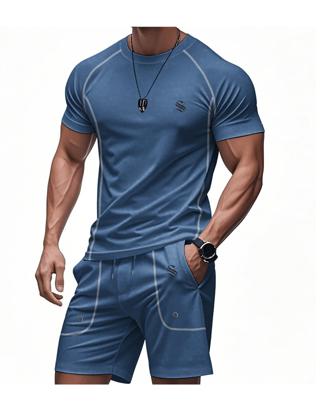 OPYI - Complete Set T-Shirt & Shorts for Men - Sarman Fashion - Wholesale Clothing Fashion Brand for Men from Canada