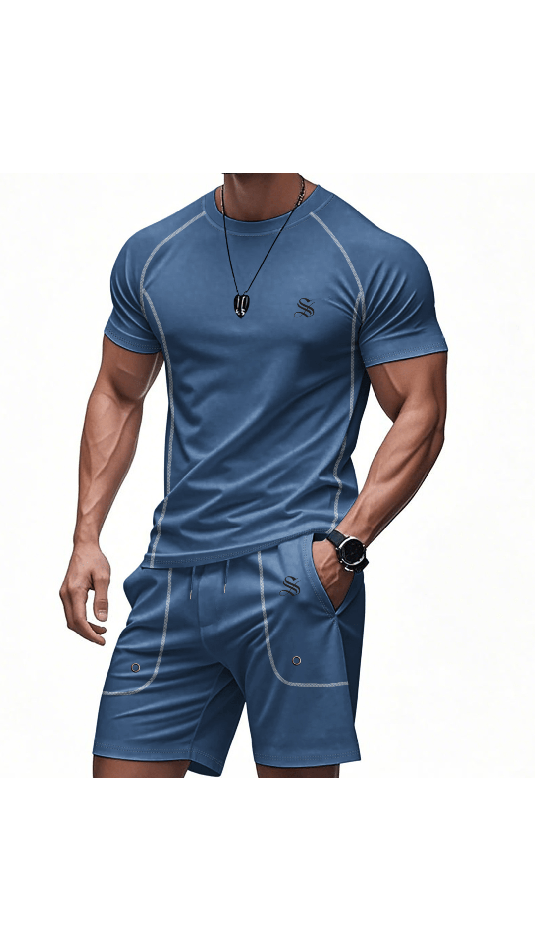 OPYI - Complete Set T-Shirt & Shorts for Men - Sarman Fashion - Wholesale Clothing Fashion Brand for Men from Canada