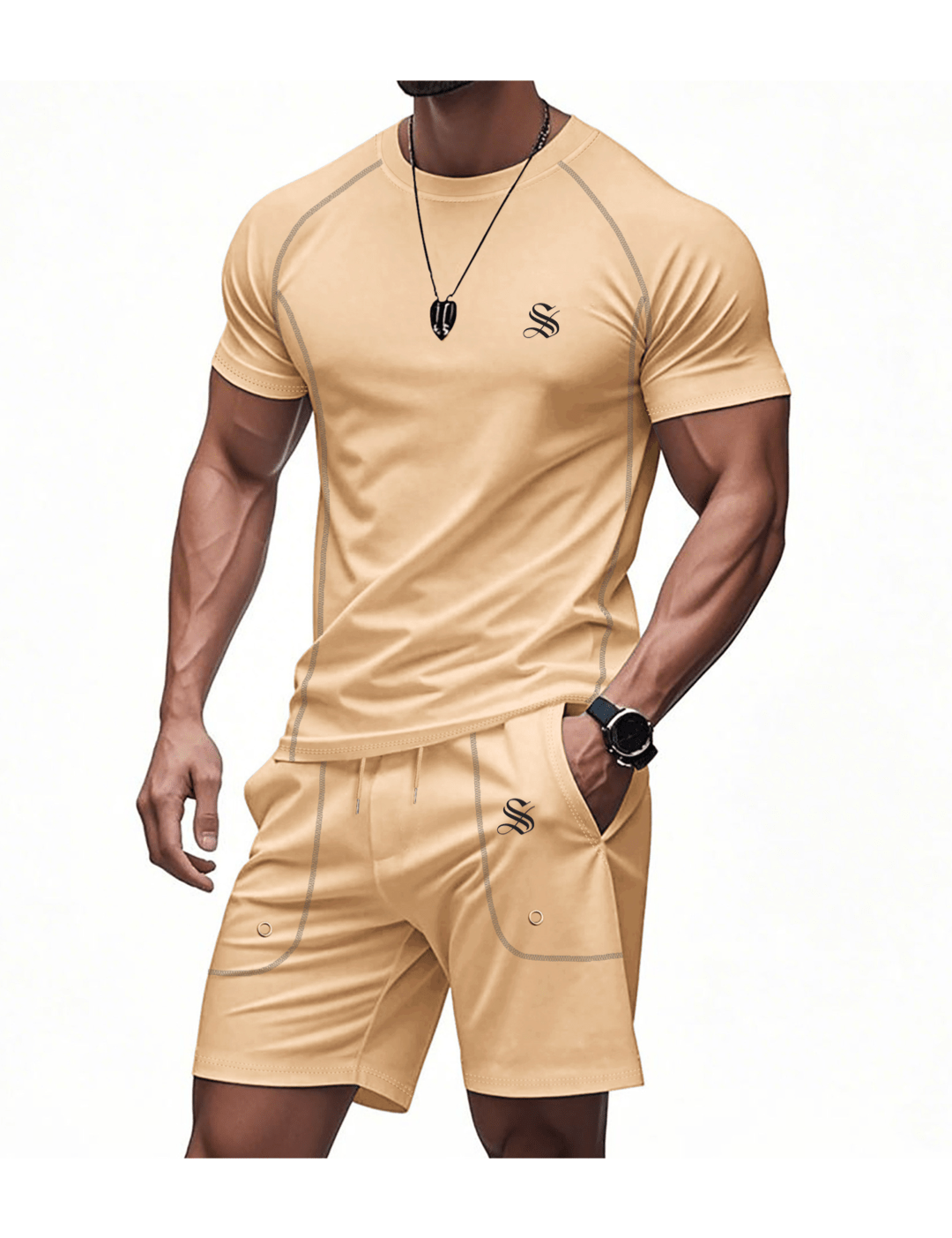 OPYI - Complete Set T-Shirt & Shorts for Men - Sarman Fashion - Wholesale Clothing Fashion Brand for Men from Canada
