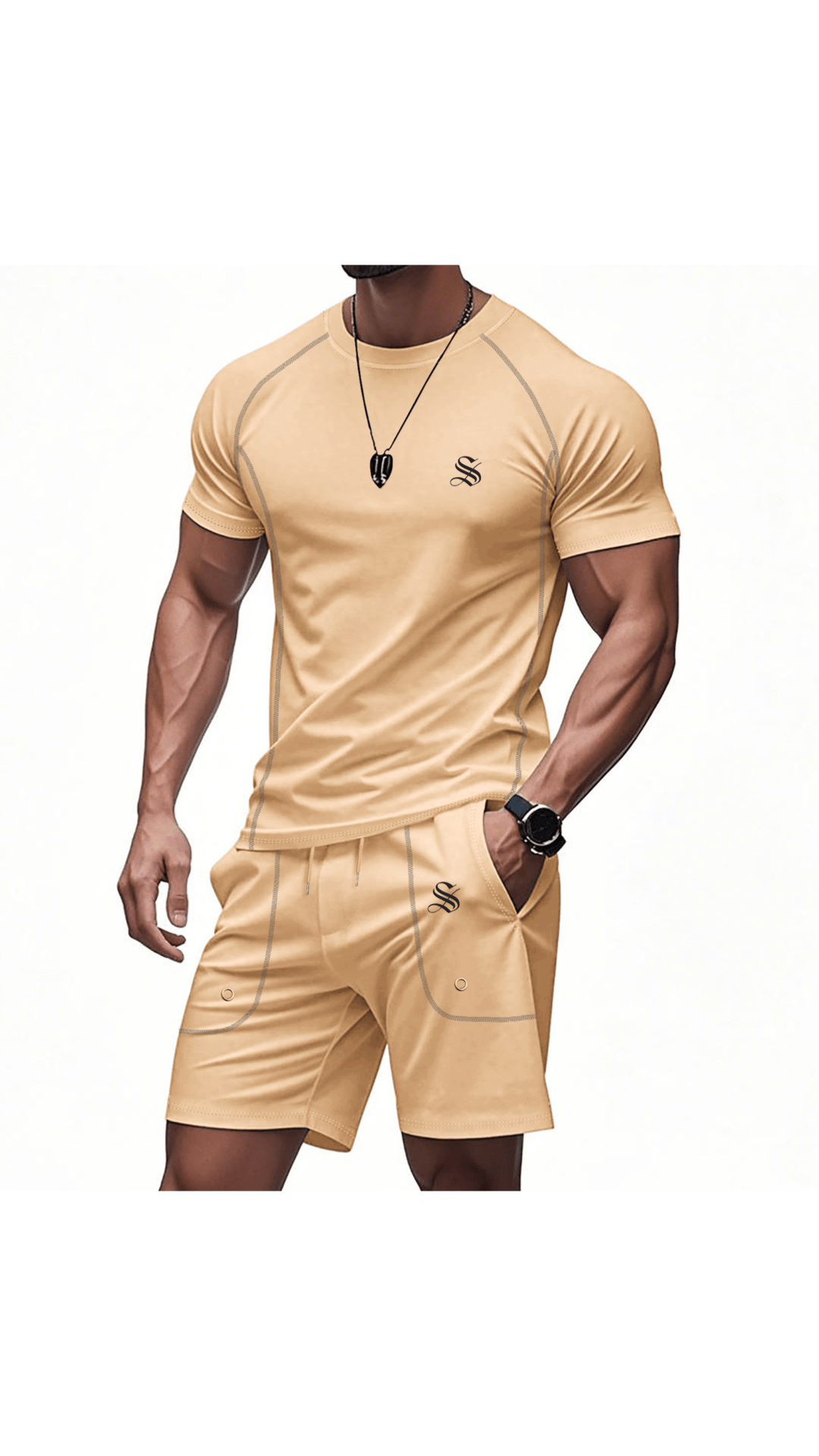 OPYI - Complete Set T-Shirt & Shorts for Men - Sarman Fashion - Wholesale Clothing Fashion Brand for Men from Canada