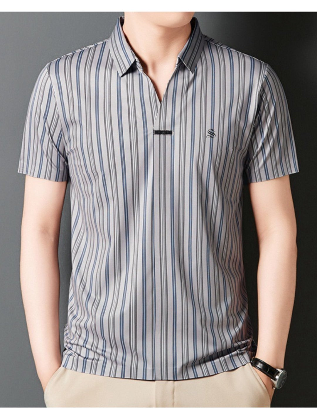 Plamando - Short Sleeves Shirt for Men - Sarman Fashion - Wholesale Clothing Fashion Brand for Men from Canada
