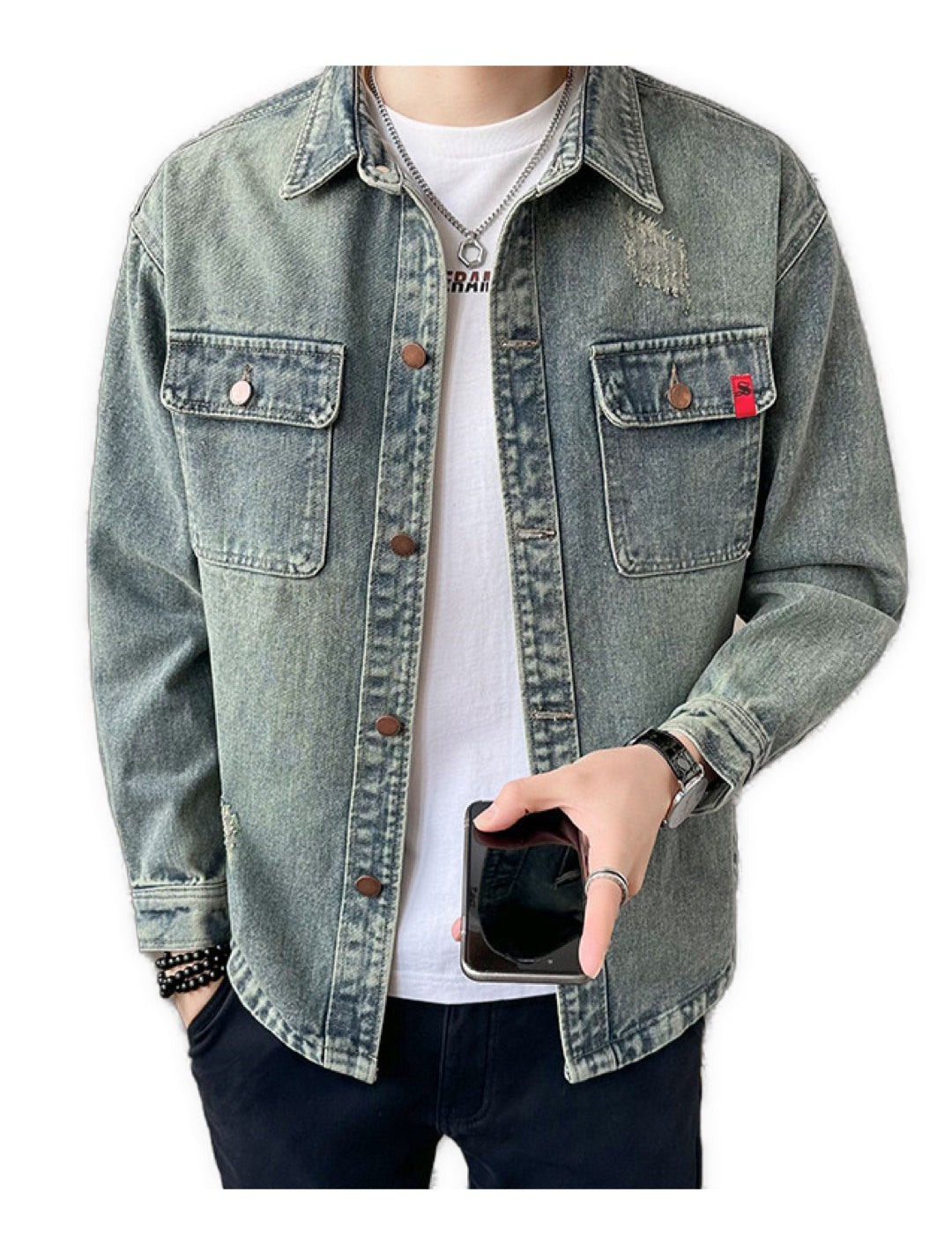 PSK - Long Sleeve Jeans Jacket for Men - Sarman Fashion - Wholesale Clothing Fashion Brand for Men from Canada