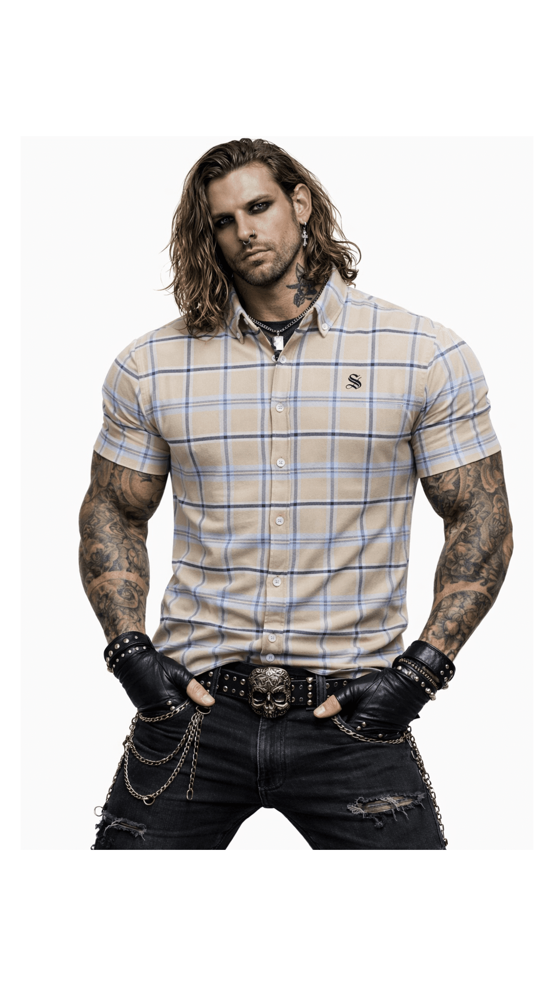 Qiqi - Short Sleeves Shirt for Men - Sarman Fashion - Wholesale Clothing Fashion Brand for Men from Canada
