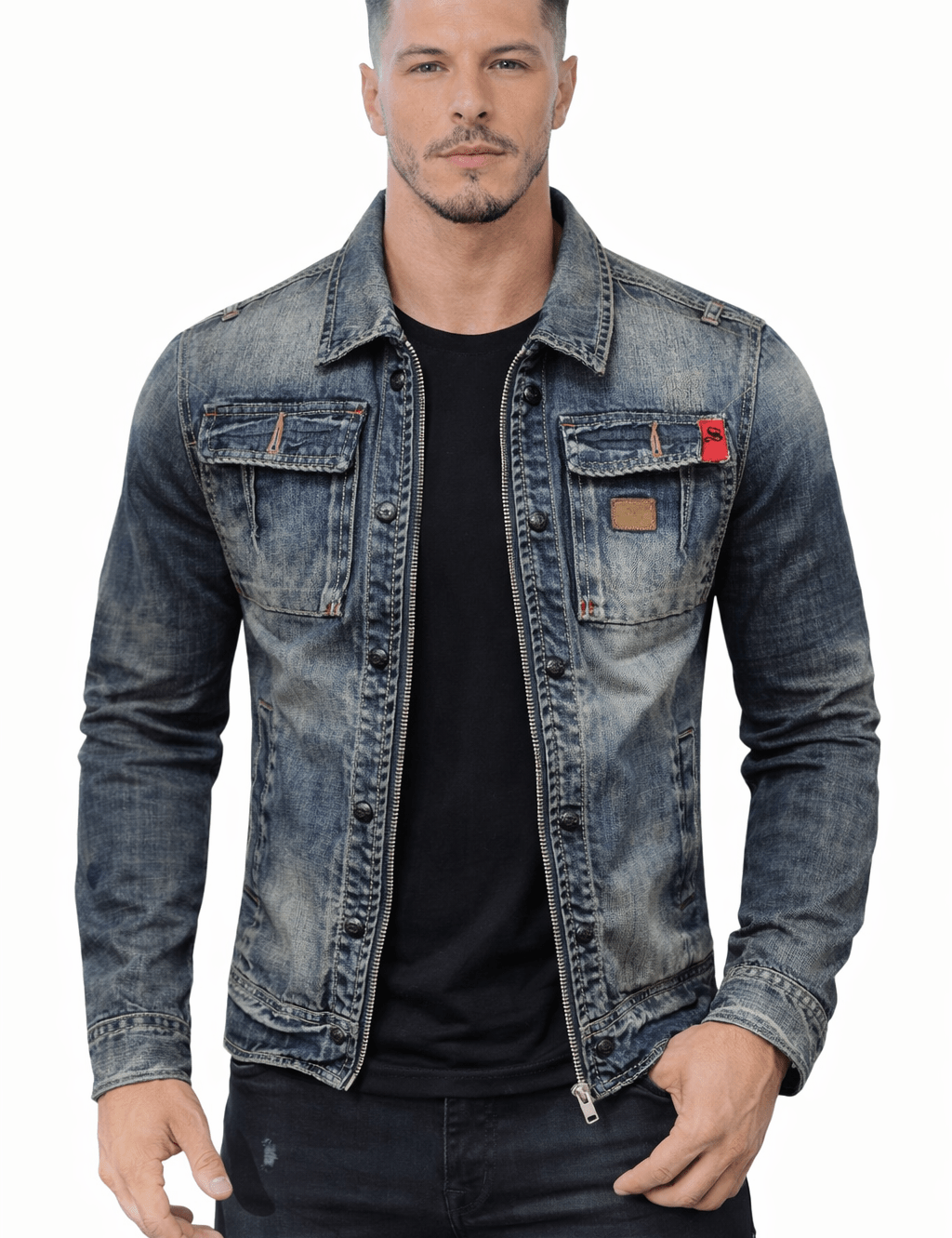 RBCT - Long Sleeve Jeans Jacket for Men - Sarman Fashion - Wholesale Clothing Fashion Brand for Men from Canada