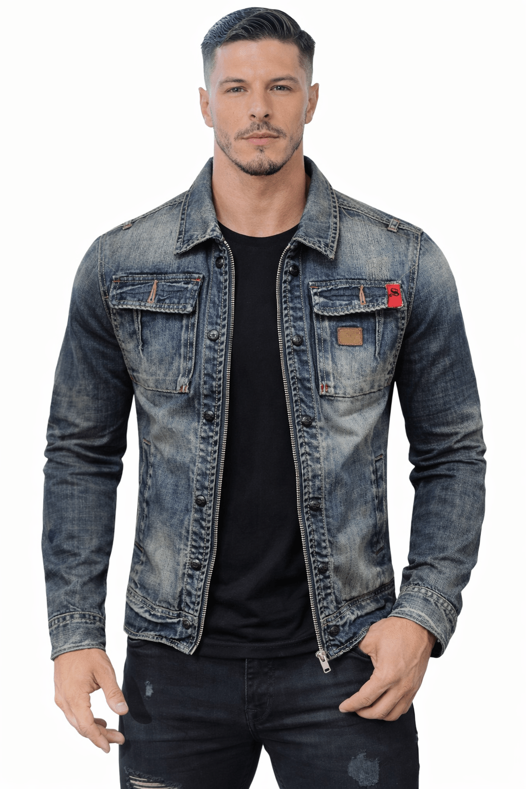 RBCT - Long Sleeve Jeans Jacket for Men - Sarman Fashion - Wholesale Clothing Fashion Brand for Men from Canada