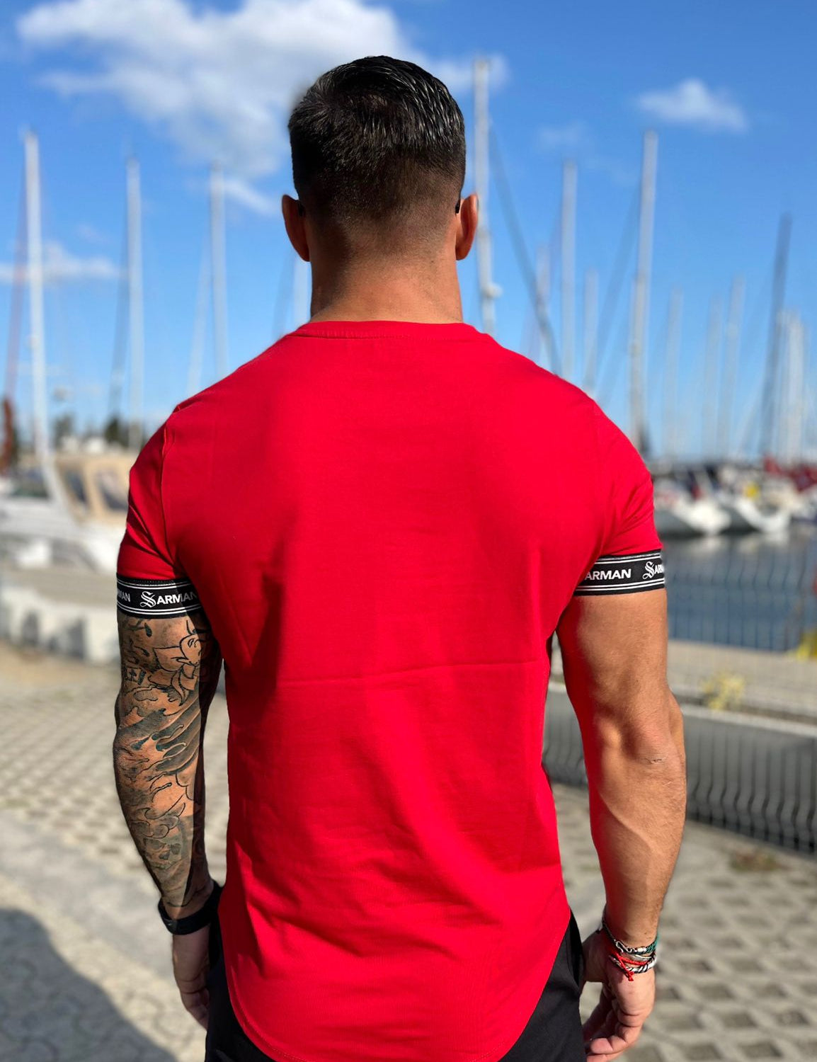 RedLine 2 - Red T-Shirt for Men - Sarman Fashion - Wholesale Clothing Fashion Brand for Men from Canada