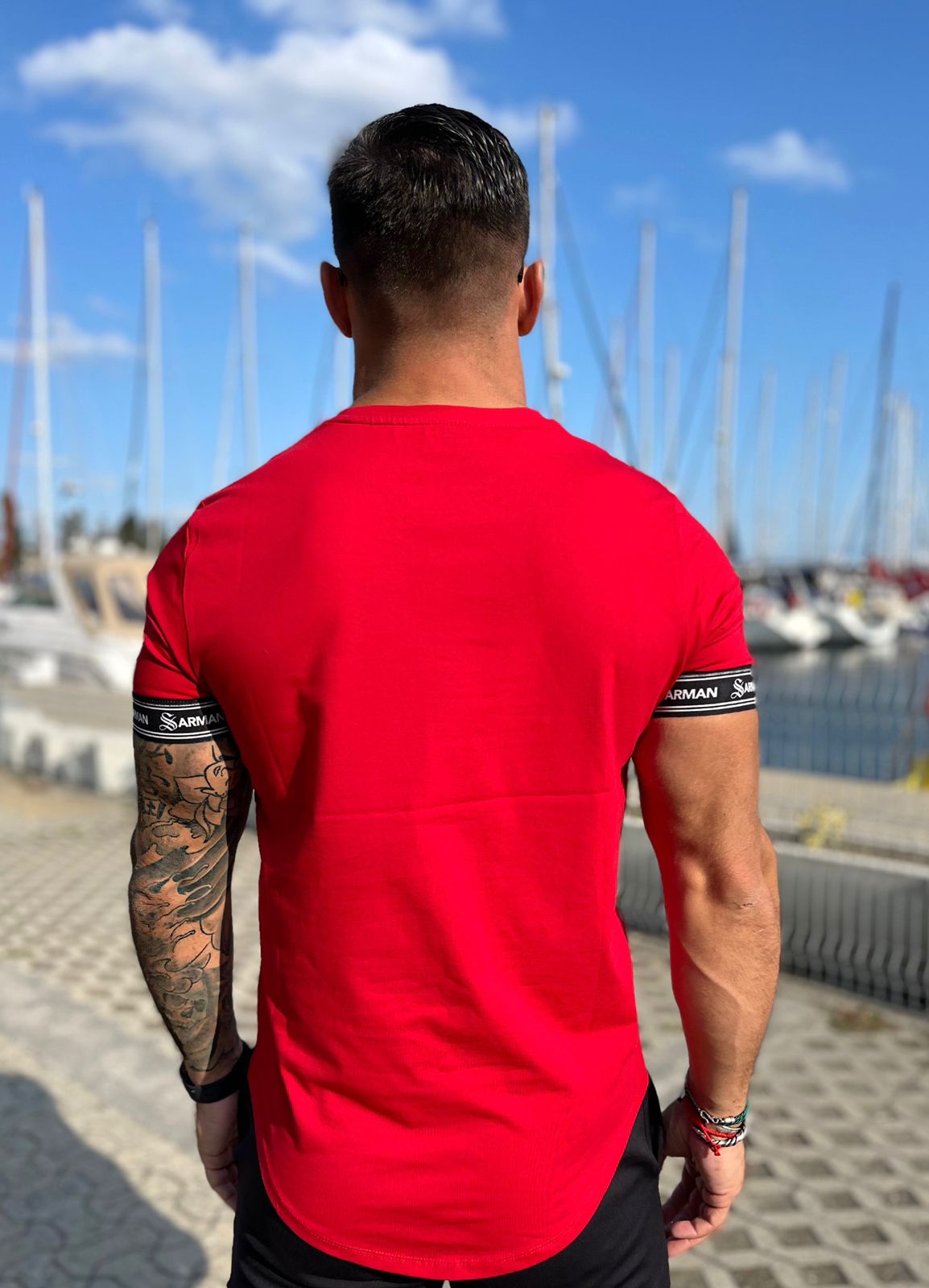 RedLine 2 - Red T-Shirt for Men - Sarman Fashion - Wholesale Clothing Fashion Brand for Men from Canada