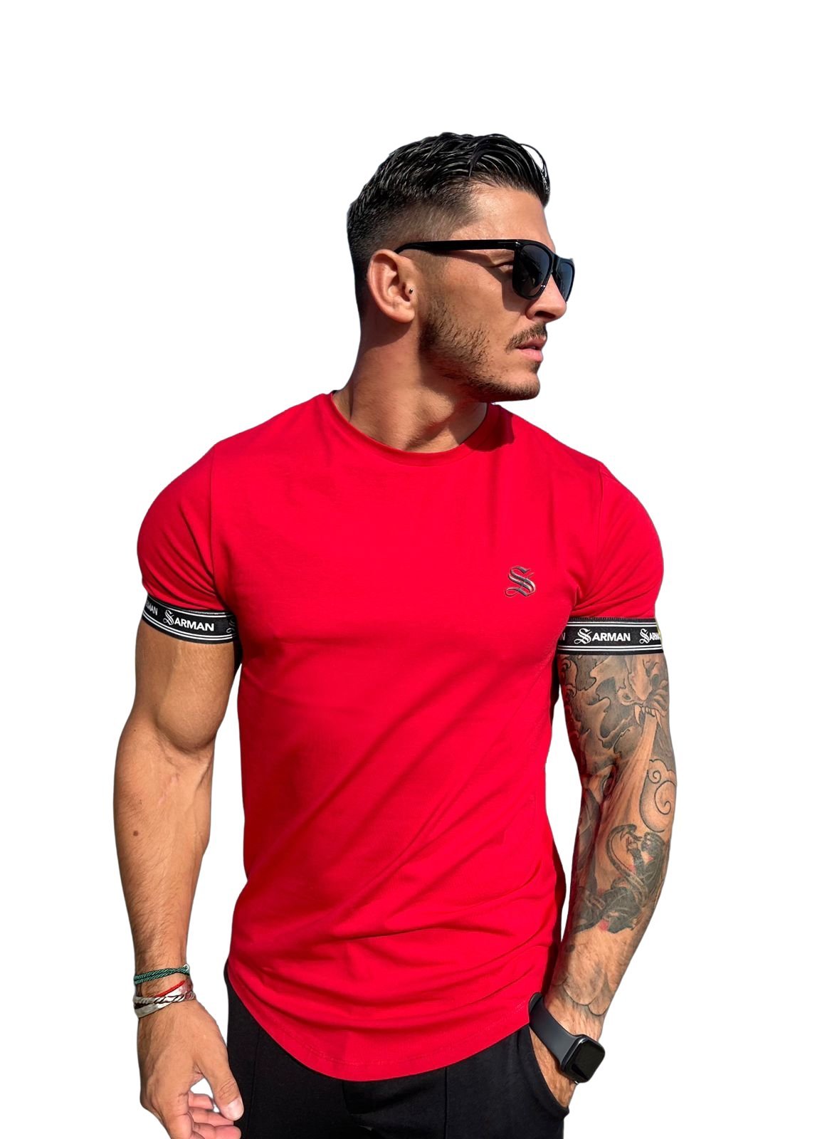RedLine 2 - Red T-Shirt for Men - Sarman Fashion - Wholesale Clothing Fashion Brand for Men from Canada