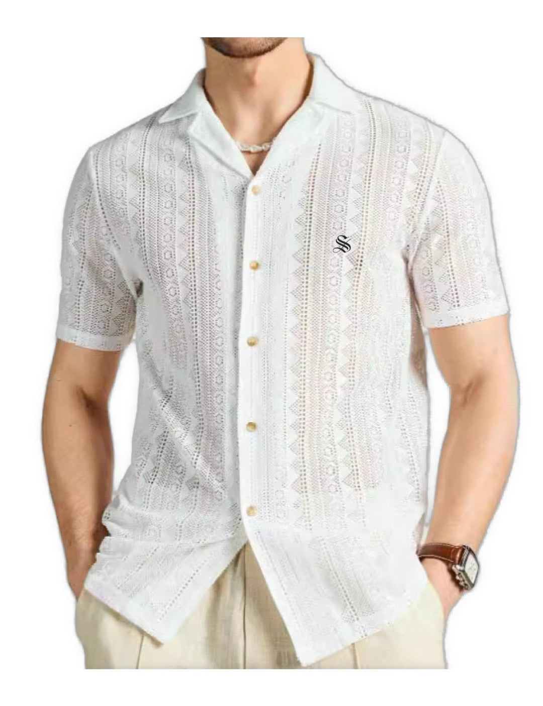 Rihuz - Short Sleeves Shirt for Men - Sarman Fashion - Wholesale Clothing Fashion Brand for Men from Canada
