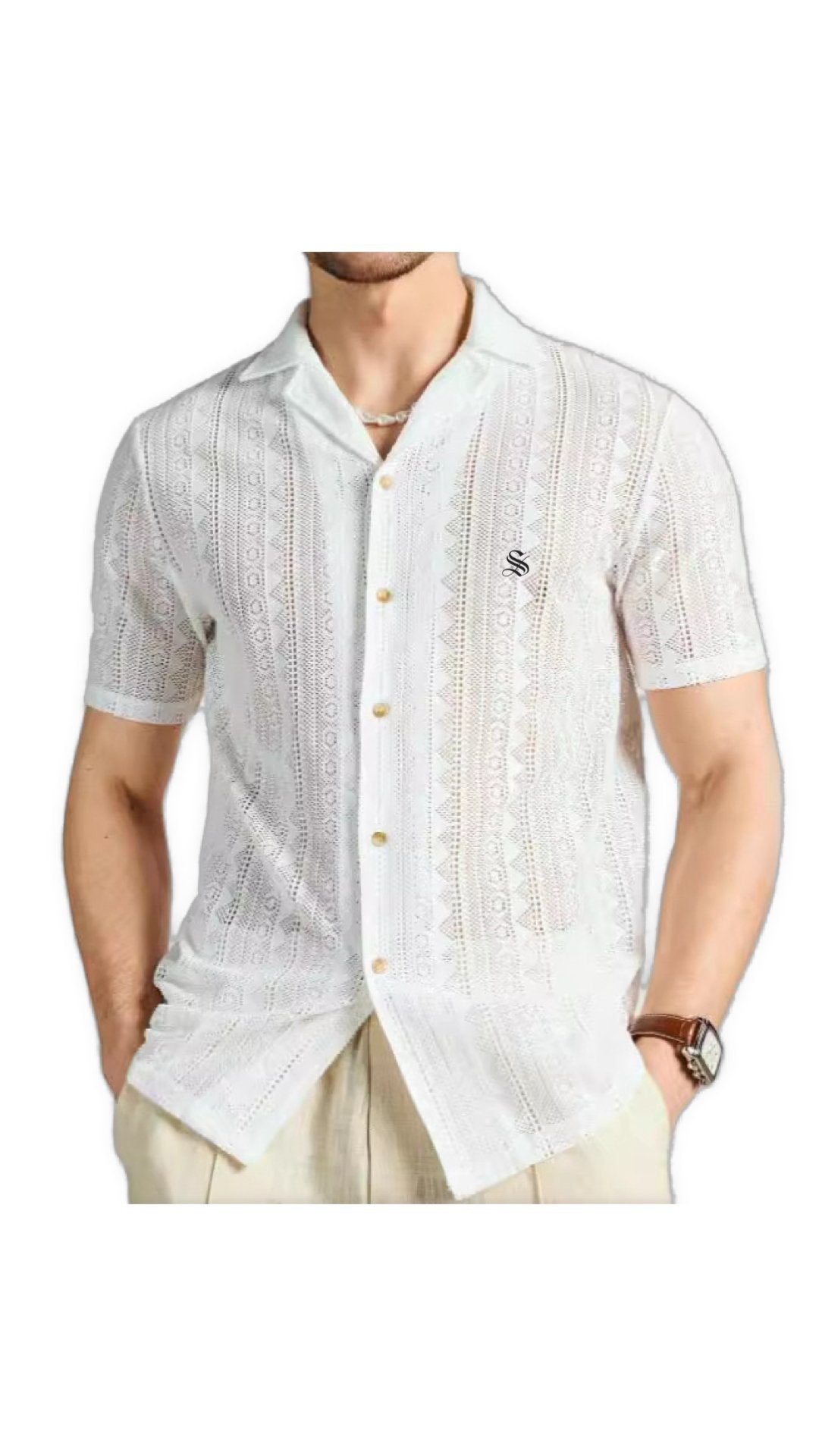 Rihuz - Short Sleeves Shirt for Men - Sarman Fashion - Wholesale Clothing Fashion Brand for Men from Canada