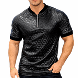 Romex - Zip Tee in Black for Men - Sarman Fashion - Wholesale Clothing Fashion Brand for Men from Canada