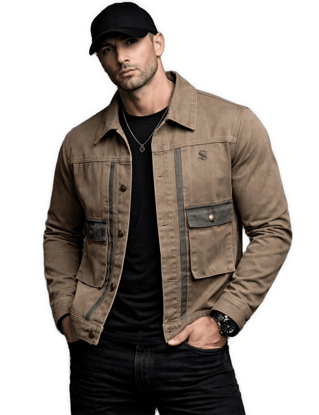 RTISJ - Long Sleeve Jeans Jacket for Men - Sarman Fashion - Wholesale Clothing Fashion Brand for Men from Canada