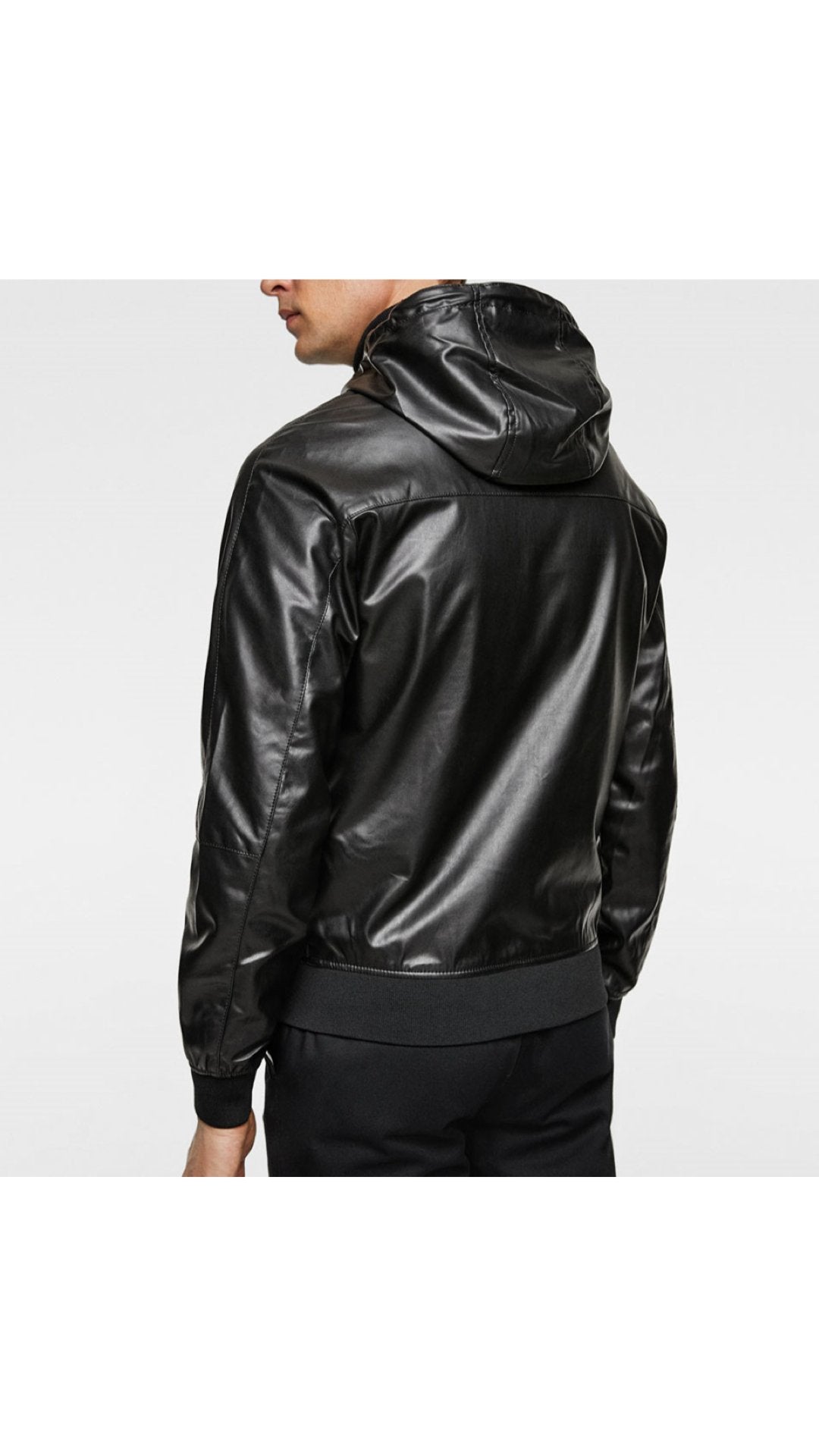 Rubikol - Pu Leather Hoodie for Men - Sarman Fashion - Wholesale Clothing Fashion Brand for Men from Canada