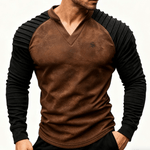 Ruzirka - V - Neck Long Sleeve Shirt for Men - Sarman Fashion - Wholesale Clothing Fashion Brand for Men from Canada