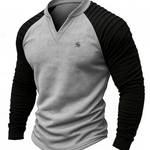 Ruzirka - V - Neck Long Sleeve Shirt for Men - Sarman Fashion - Wholesale Clothing Fashion Brand for Men from Canada