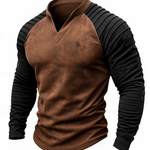 Ruzirka - V - Neck Long Sleeve Shirt for Men - Sarman Fashion - Wholesale Clothing Fashion Brand for Men from Canada