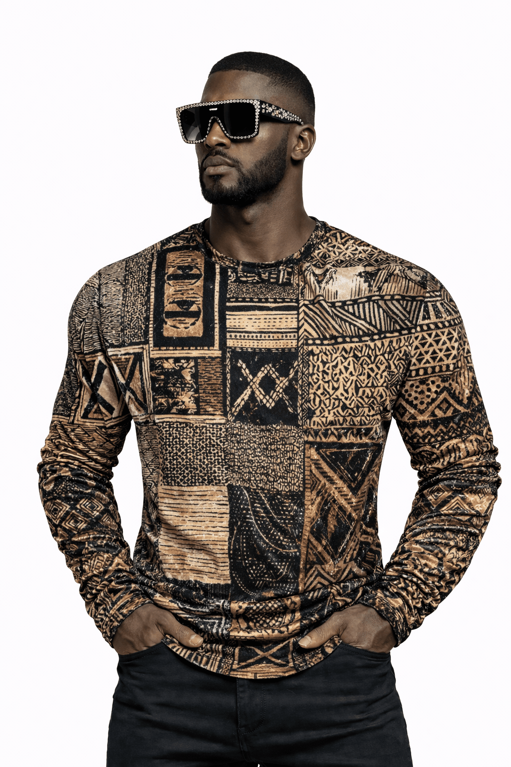 SaeRoz 11 - Velvet Long Sleeves Shirt for Men - Sarman Fashion - Wholesale Clothing Fashion Brand for Men from Canada