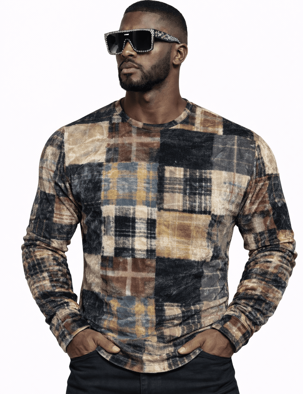 SaeRoz 13 - Velvet Long Sleeves Shirt for Men - Sarman Fashion - Wholesale Clothing Fashion Brand for Men from Canada