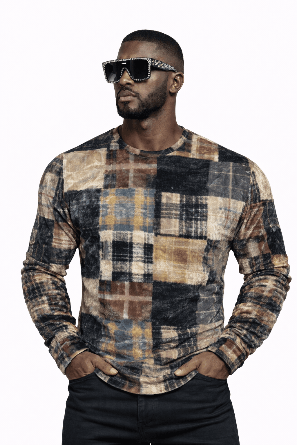 SaeRoz 13 - Velvet Long Sleeves Shirt for Men - Sarman Fashion - Wholesale Clothing Fashion Brand for Men from Canada