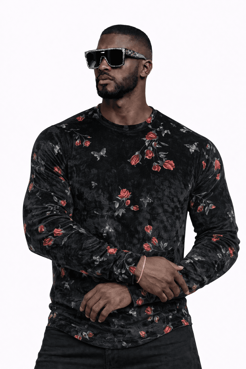 SaeRoz 17 - Velvet Long Sleeves Shirt for Men - Sarman Fashion - Wholesale Clothing Fashion Brand for Men from Canada
