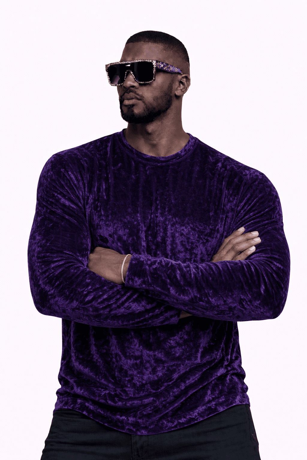 SaeRoz 19 - Velvet Long Sleeves Shirt for Men - Sarman Fashion - Wholesale Clothing Fashion Brand for Men from Canada